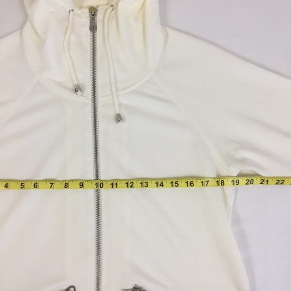 Forever Twenty One High Neck Hoodie Full Zip 3/4 Sleeves - Picture 9 of 12